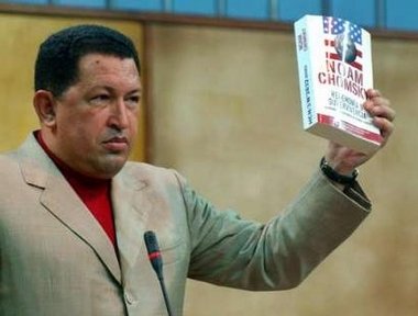 chavez holding chomsky's book