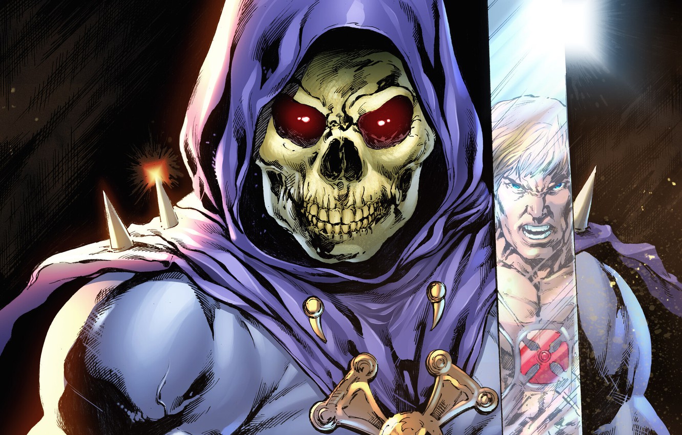 left, Skeletor from Masters of the Universe) .